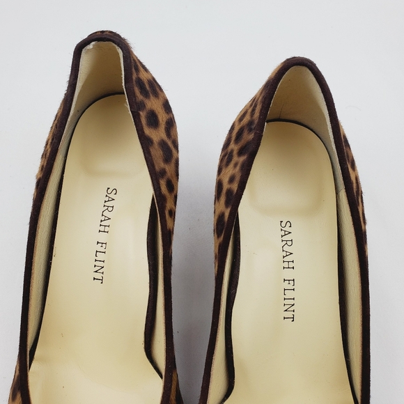 Flint Perfect Emma chocolate Leopard haircalf point toe pumps - Picture 10 of 15